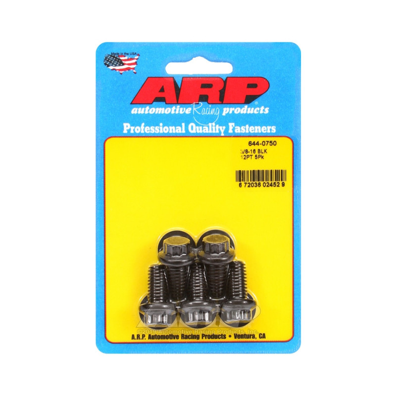 Șuruburi și piulițe universale ARP cu cap STD 3/8-16 – oxid negru, 12 puncte x 5 - ARP-644-0750 - 644-0750 - 3666618193755